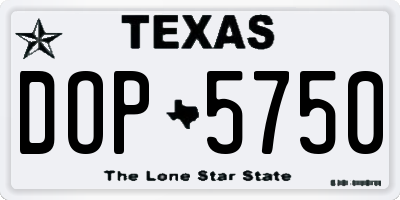 TX license plate DOP5750