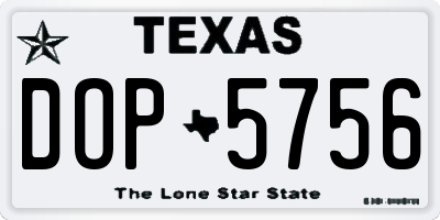 TX license plate DOP5756