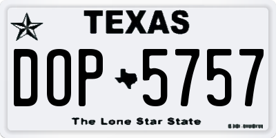 TX license plate DOP5757