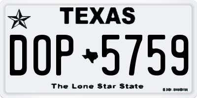 TX license plate DOP5759