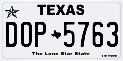 TX license plate DOP5763