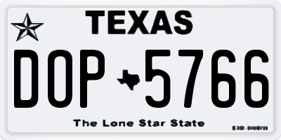 TX license plate DOP5766