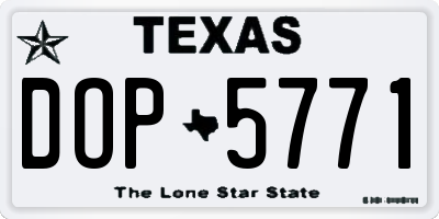 TX license plate DOP5771