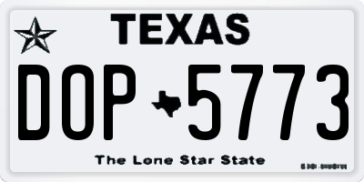 TX license plate DOP5773