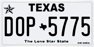 TX license plate DOP5775
