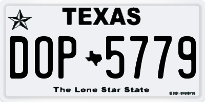 TX license plate DOP5779