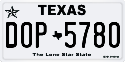 TX license plate DOP5780