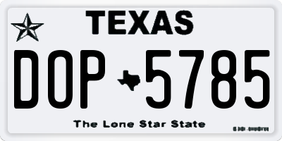 TX license plate DOP5785