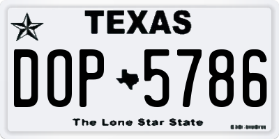 TX license plate DOP5786