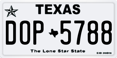 TX license plate DOP5788