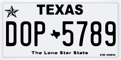 TX license plate DOP5789