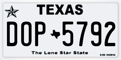 TX license plate DOP5792