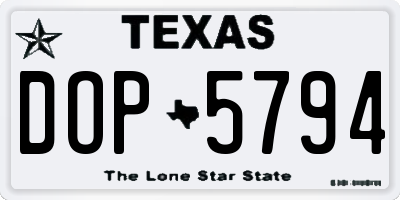 TX license plate DOP5794
