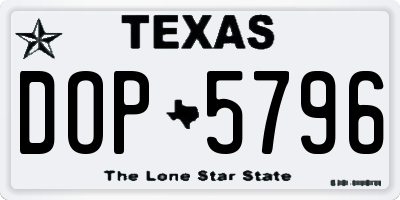 TX license plate DOP5796