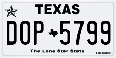 TX license plate DOP5799