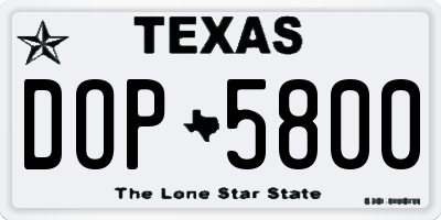 TX license plate DOP5800