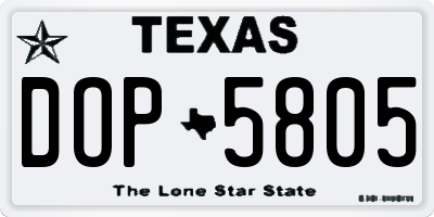 TX license plate DOP5805