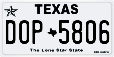 TX license plate DOP5806