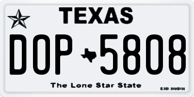 TX license plate DOP5808