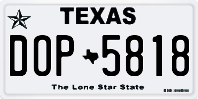 TX license plate DOP5818