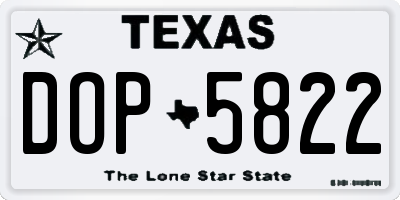 TX license plate DOP5822