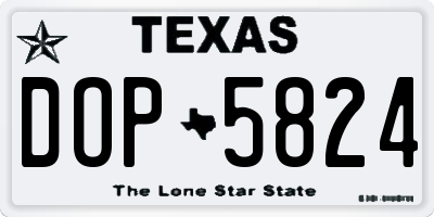 TX license plate DOP5824