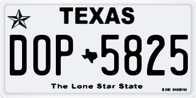TX license plate DOP5825