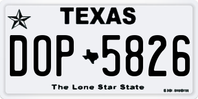 TX license plate DOP5826