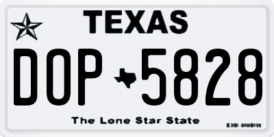 TX license plate DOP5828