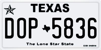 TX license plate DOP5836