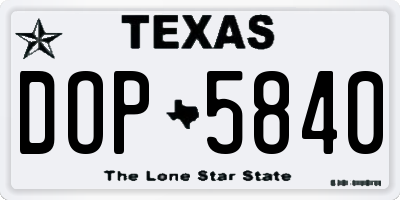 TX license plate DOP5840