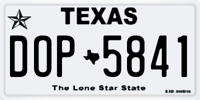 TX license plate DOP5841