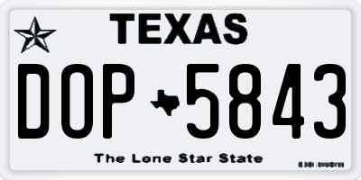 TX license plate DOP5843