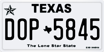 TX license plate DOP5845