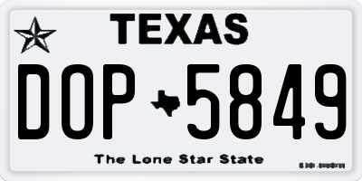 TX license plate DOP5849