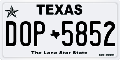 TX license plate DOP5852