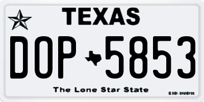 TX license plate DOP5853