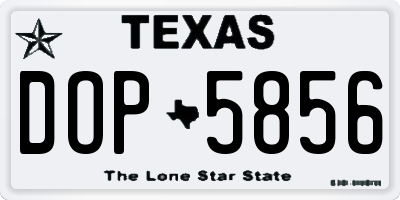 TX license plate DOP5856