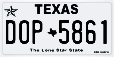 TX license plate DOP5861