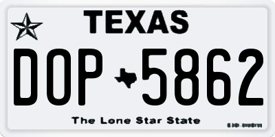 TX license plate DOP5862