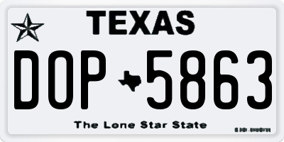 TX license plate DOP5863