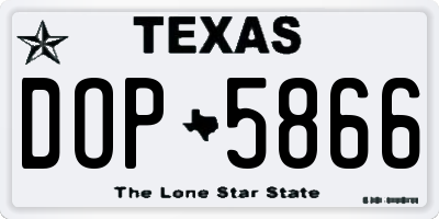 TX license plate DOP5866