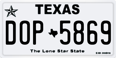 TX license plate DOP5869