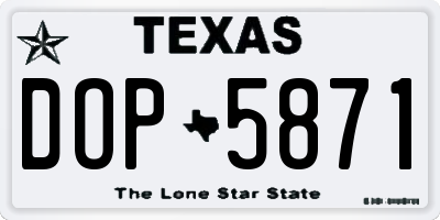 TX license plate DOP5871