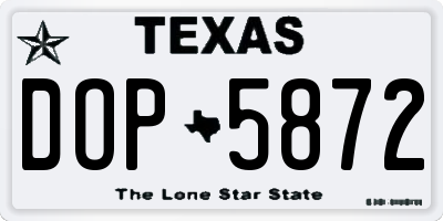 TX license plate DOP5872