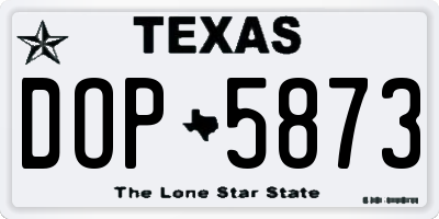 TX license plate DOP5873