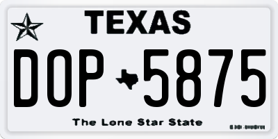 TX license plate DOP5875