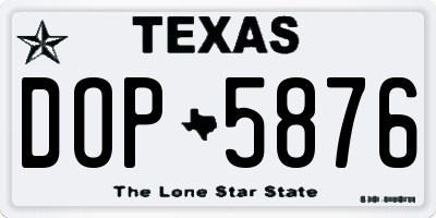 TX license plate DOP5876