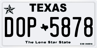TX license plate DOP5878