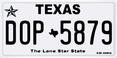 TX license plate DOP5879